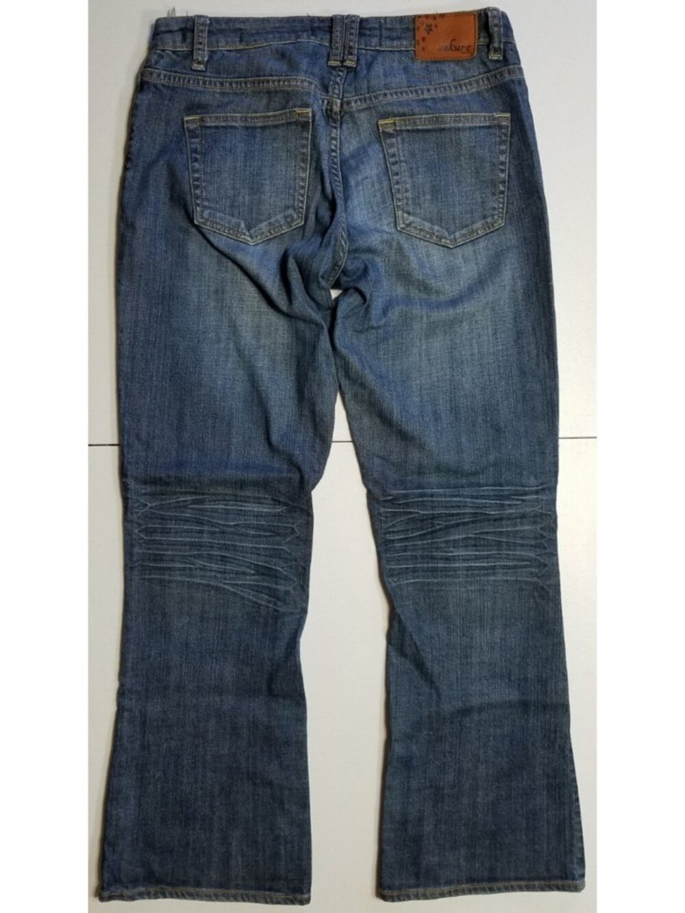 Sakura Couture Medium Rise Straight Blue Denim Jeans Stretch Boho Women's 8S